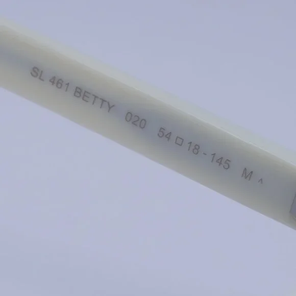 Saint Laurent SL461 BETTY 020 Sunglasses Ivory Rectangle Frame, Grey Lenses - Picture 6 of 13